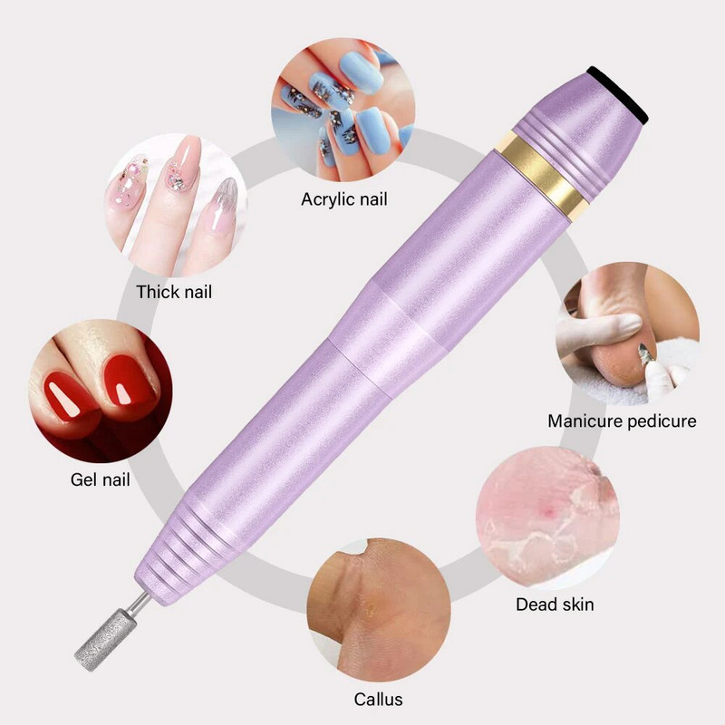 LULAA Nail Art Electric Drill Machine Μανικιούρ Σετ νυχιών Σετ πεντικιούρ Milling Cutter Polisher Nail Drill Equipment