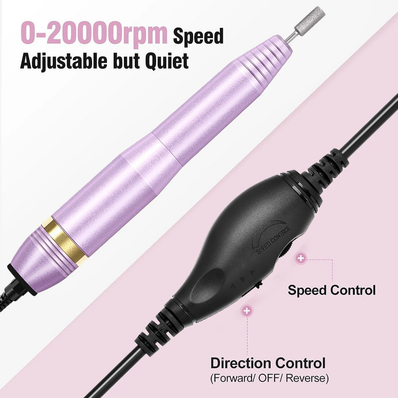 LULAA Nail Art Electric Drill Machine Μανικιούρ Σετ νυχιών Σετ πεντικιούρ Milling Cutter Polisher Nail Drill Equipment