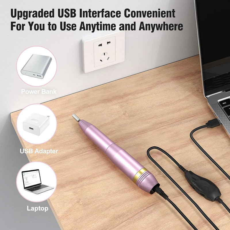 LULAA Nail Art Electric Drill Machine Μανικιούρ Σετ νυχιών Σετ πεντικιούρ Milling Cutter Polisher Nail Drill Equipment