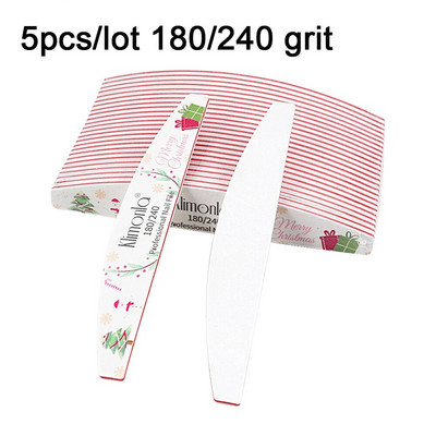 Mix küüneviilid Tugev liivapaber pestav küünepuhver Emery Board 80 100/180/240 Grit Lime a ongle maniküüri poleerija Christmas