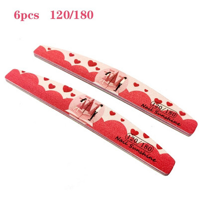 3/6/8/12 tk/komplekt küüneviilid sõbrapäevaks armastus maniküür UV poleerimispuhver pulmakingitused küünte lihvimine aksessuaarid