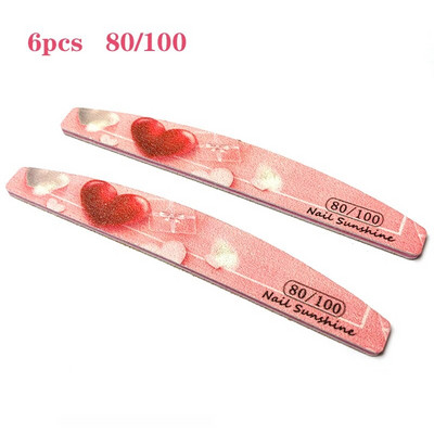 3/6/8/12 tk/komplekt küüneviilid sõbrapäevaks armastus maniküür UV poleerimispuhver pulmakingitused küünte lihvimine aksessuaarid