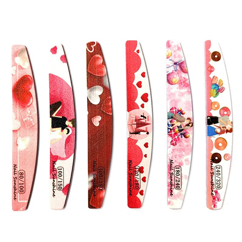 3/6/8/12 tk/komplekt küüneviilid sõbrapäevaks armastus maniküür UV poleerimispuhver pulmakingitused küünte lihvimine aksessuaarid