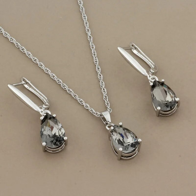 Juvelierizstrādājumu tendences luksusa komplekti, ūdens karājas auskari un kuloni Kaklarotas komplekti krāsaini juvelierizstrādājumu komplekti Modes kāzas 2022