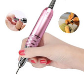 Profesionāla elektriskā nagu urbjmašīna nerūsējošā tērauda rozā pildspalva 35000RPM manikīra frēzēšanas griezēja rokturis Urbja piederums