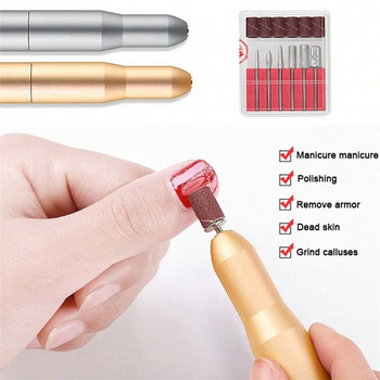 Шлифовъчна машина за нокти USB plug-in преносима мини електрическа писалка за отстраняване на нокти полираща писалка за полиране на нокти маникюр малка химикалка електрическа шлайфмашина