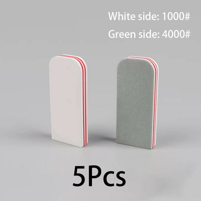 2/5 gab. Divpusējs nagu bufera pulēšanas bloks, zaļš, balts spīdums, slīpēšanas nagi, pulēšana mākslas nagi, piederumi un instrumenti