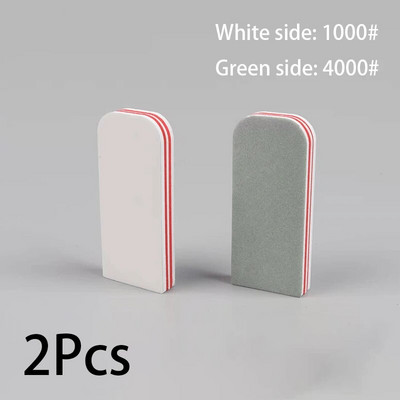 2/5 gab. Divpusējs nagu bufera pulēšanas bloks, zaļš, balts spīdums, slīpēšanas nagi, pulēšana mākslas nagi, piederumi un instrumenti