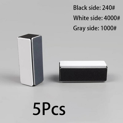 2/5 gab. Divpusējs nagu bufera pulēšanas bloks, zaļš, balts spīdums, slīpēšanas nagi, pulēšana mākslas nagi, piederumi un instrumenti