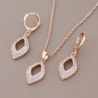 Modes 2023. gada sieviete, neparasti auskari, grezni augstas kvalitātes juvelierizstrādājumu komplekti, 585 rozā zelta krāsa, cirkons, elegants sieviešu komplekts