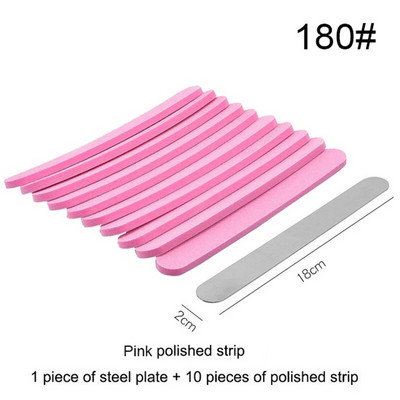 1 komplekt (10 tk) Pink Sponge küüneviili asenduspadi metallist küüneviilile äraviskamispadi Kahepoolne liivapaberipuhver, 100 grit