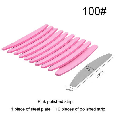 1 komplekt (10 tk) Pink Sponge küüneviili asenduspadi metallist küüneviilile äraviskamispadi Kahepoolne liivapaberipuhver, 100 grit