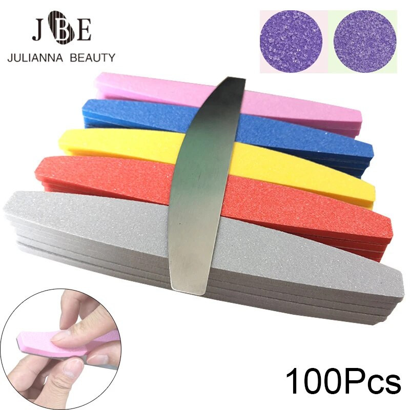 1 komplekt (10 tk) Pink Sponge küüneviili asenduspadi metallist küüneviilile äraviskamispadi Kahepoolne liivapaberipuhver, 100 grit