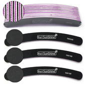 10 vnt/partija Stipraus švitrinio popieriaus nagų dildės 100 180 juodos lenktos Lixa bananų buferio blokeliai poliravimo dildės UV gelio manikiūro priežiūros priemonės