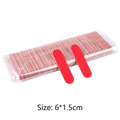 100 vnt/stal. Mini medienos nagų dailės dildės Spalvingos medinės lazdelės nagų šlifavimo manikiūro įrankis 180/240 grūdėtumo vienkartinis dvipusis įrankis