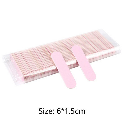 100 vnt/stal. Mini medienos nagų dailės dildės Spalvingos medinės lazdelės nagų šlifavimo manikiūro įrankis 180/240 grūdėtumo vienkartinis dvipusis įrankis