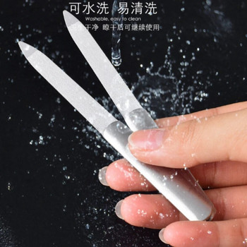 Пила за нокти 4 размера от неръждаема стомана Професионална ексфолираща двустранна шкурка за професионални инструменти за грижа за ноктите на пръстите на ръцете