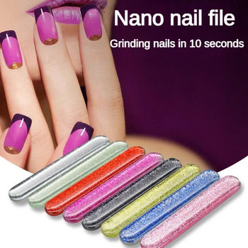 Nano Glass Nail Files Χρώμα Γυάλισμα νυχιών Τρίψιμο με φορητή θήκη Διαφανές λίμα νυχιών Grinding Nails Art Tools