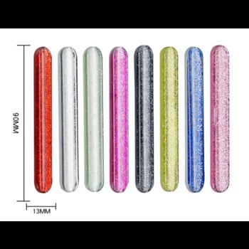 Нано стъклени пили за нокти Цветно полиране на нокти Шлайфане с преносим калъф Прозрачна пила за нокти Шлифоване Инструменти за изкуство на ноктите