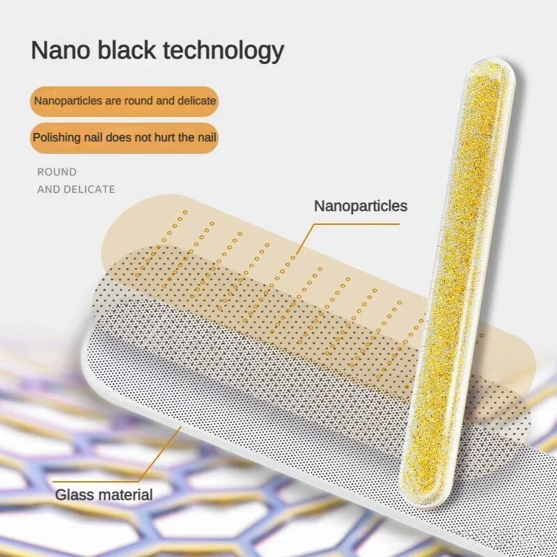 Nano staklene turpije za nokte Poliranje noktiju u boji Brušenje Brušenje s prijenosnom kutijom Prozirna turpija za nokte Brušenje alata za uređenje noktiju