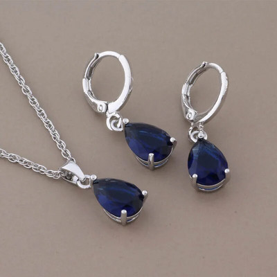 Luksusa auskaru un kulonu komplekti 585 rožu zelta krāsā dabīgs cirkons Moderns sieviešu kāzu rotaslietu komplekts