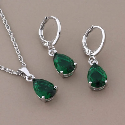 Luksusa auskaru un kulonu komplekti 585 rožu zelta krāsā dabīgs cirkons Moderns sieviešu kāzu rotaslietu komplekts