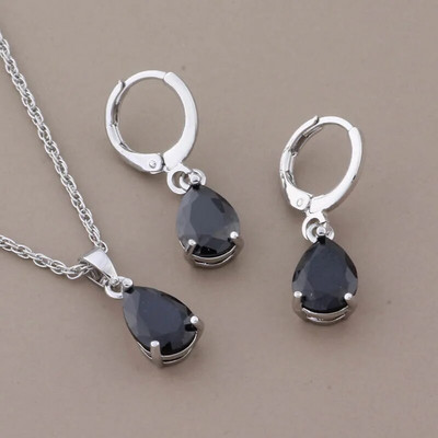 Luksusa auskaru un kulonu komplekti 585 rožu zelta krāsā dabīgs cirkons Moderns sieviešu kāzu rotaslietu komplekts