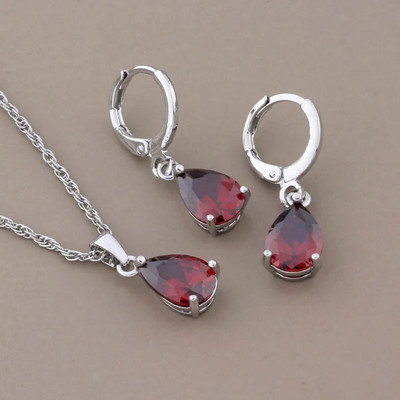 Luksusa auskaru un kulonu komplekti 585 rožu zelta krāsā dabīgs cirkons Moderns sieviešu kāzu rotaslietu komplekts