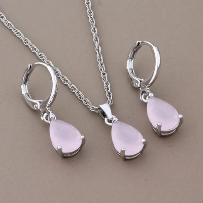 Luksusa auskaru un kulonu komplekti 585 rožu zelta krāsā dabīgs cirkons Moderns sieviešu kāzu rotaslietu komplekts