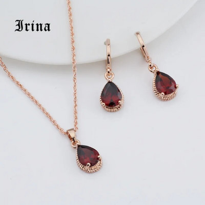 Κοσμήματα πολυτελείας, χαριτωμένα και ευαίσθητα σετ κοσμημάτων 5 χρωμάτων Zircon Water Drop για γαμήλιο πάρτι Δημοφιλές γυναικείο σετ κοσμημάτων