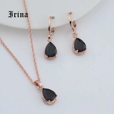 Κοσμήματα πολυτελείας, χαριτωμένα και ευαίσθητα σετ κοσμημάτων 5 χρωμάτων Zircon Water Drop για γαμήλιο πάρτι Δημοφιλές γυναικείο σετ κοσμημάτων