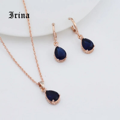 Κοσμήματα πολυτελείας, χαριτωμένα και ευαίσθητα σετ κοσμημάτων 5 χρωμάτων Zircon Water Drop για γαμήλιο πάρτι Δημοφιλές γυναικείο σετ κοσμημάτων