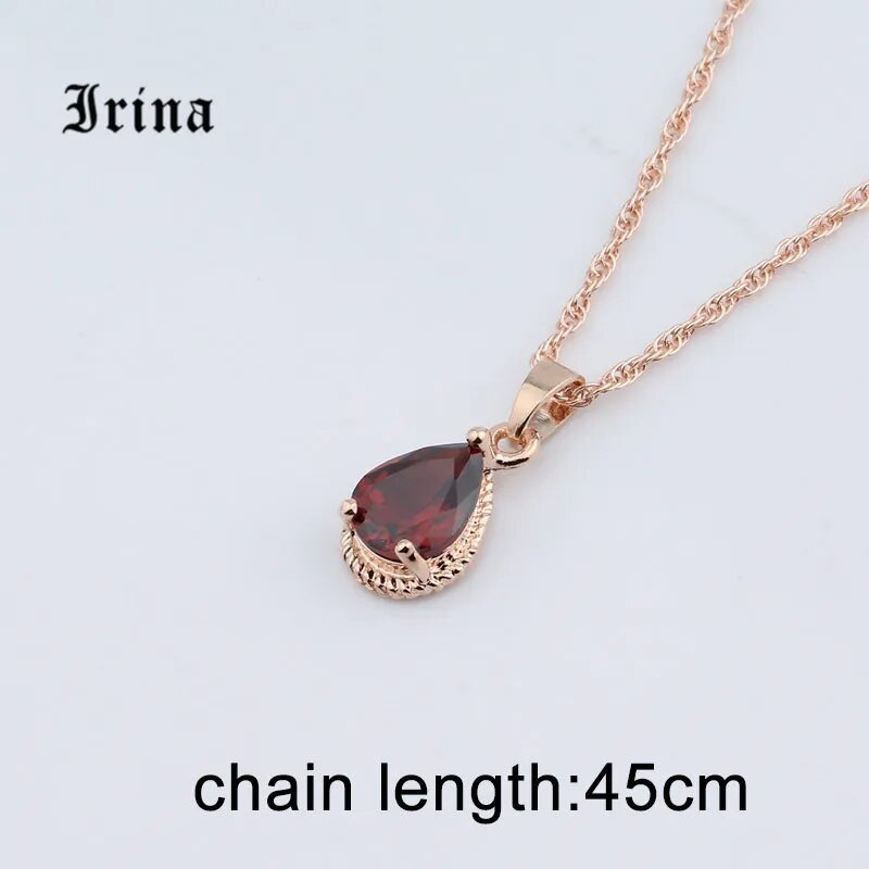 Κοσμήματα πολυτελείας, χαριτωμένα και ευαίσθητα σετ κοσμημάτων 5 χρωμάτων Zircon Water Drop για γαμήλιο πάρτι Δημοφιλές γυναικείο σετ κοσμημάτων