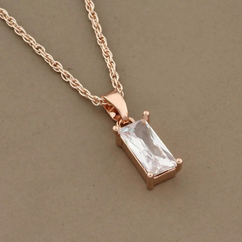 New Trend Kõrvarõngad 585 Rose Gold Color Tilkkõrvarõngad Stes naistele Mood Geomeetria Looduslik tsirkoon igapäevane ehete komplekt