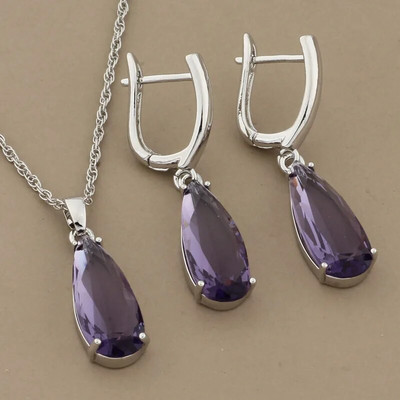 Luksusa kvalitātes 585 rožu zelta krāsas juvelierizstrādājumu komplekti nolaižamie auskari un piekariņi juvelierizstrādājumu komplekti kubiskā cirkona dāvanas jauniem