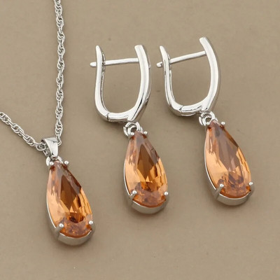 Luksusa kvalitātes 585 rožu zelta krāsas juvelierizstrādājumu komplekti nolaižamie auskari un piekariņi juvelierizstrādājumu komplekti kubiskā cirkona dāvanas jauniem