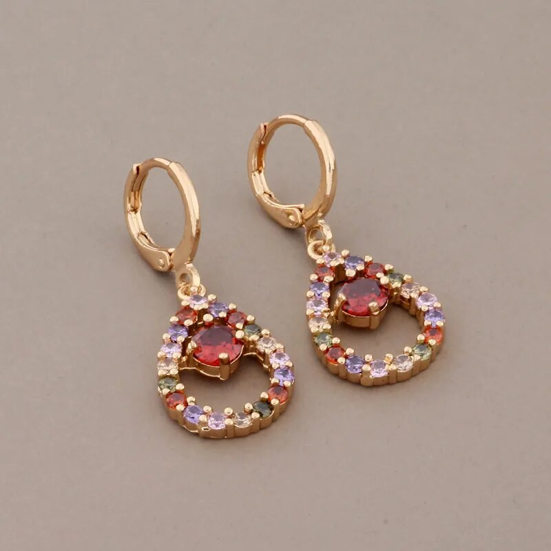 Novi trendovski setovi naušnica za žene Unikatni šareni dodaci od prirodnog cirkona Luksuzni kvalitetni set nakita Poklon veleprodaja