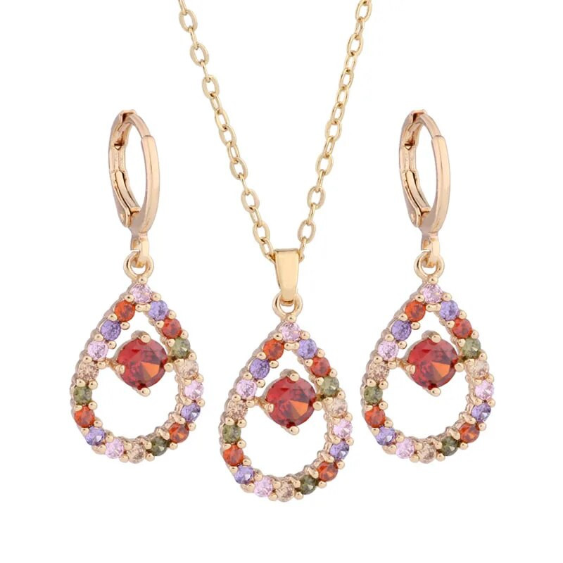 Novi trendovski setovi naušnica za žene Unikatni šareni dodaci od prirodnog cirkona Luksuzni kvalitetni set nakita Poklon veleprodaja