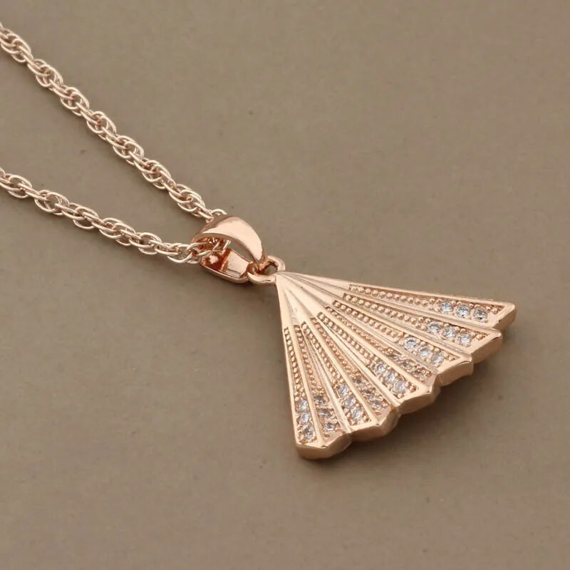 Luxury Jewelry Trend 585 Rose Gold Χρώμα Κρεμαστά Σκουλαρίκια Γυναικεία Γεωμετρικά Vintage Σετ κοσμημάτων γάμου Δώρο για πάρτι