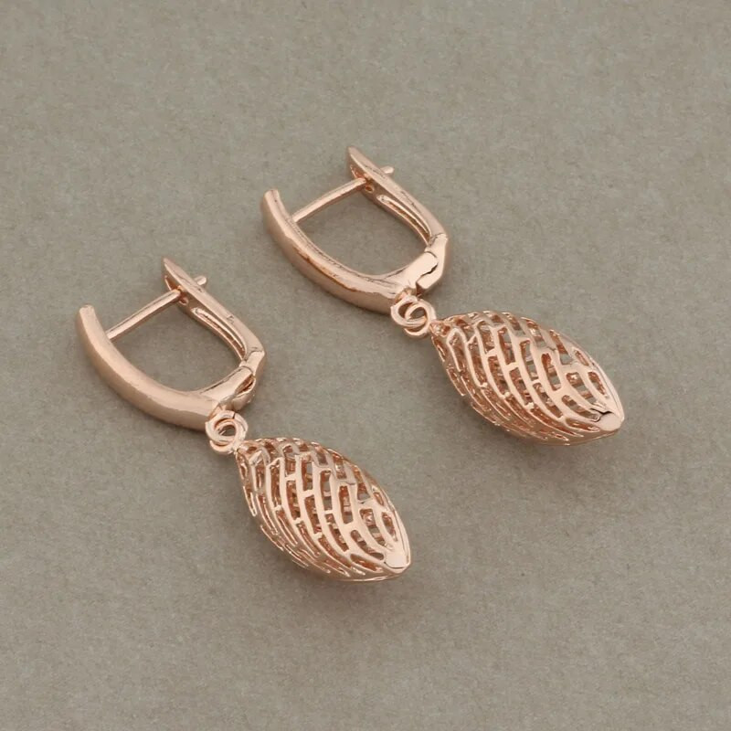 Σετ κοσμημάτων πολυτελείας για γυναίκες 585 ροζ χρυσό σκουλαρίκια και μενταγιόν 2023 Αξεσουάρ γάμου Σετ κοσμήματα