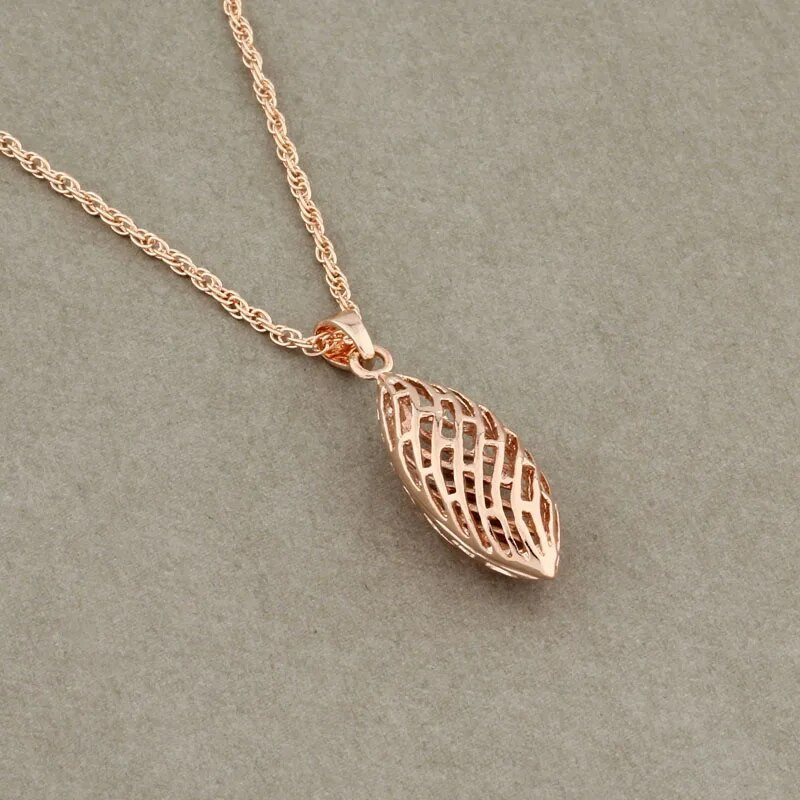 Σετ κοσμημάτων πολυτελείας για γυναίκες 585 ροζ χρυσό σκουλαρίκια και μενταγιόν 2023 Αξεσουάρ γάμου Σετ κοσμήματα