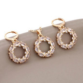 New Trend 2023 kullavärvi rippkõrvarõngakomplektid naistele valgest naturaalsest tsirkoonist igapäevased luksuslikud kvaliteetsed ehtekomplektid tüdrukutele kingitus