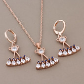 Luksuslik elegantne tsirkoonist kaelakee ja kõrvarõngad, 2023. aasta ehtekomplekt naistele sünnipäevakingituseks, ehted