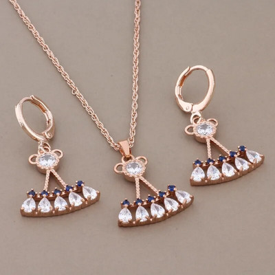 Luksuslik elegantne tsirkoonist kaelakee ja kõrvarõngad, 2023. aasta ehtekomplekt naistele sünnipäevakingituseks, ehted