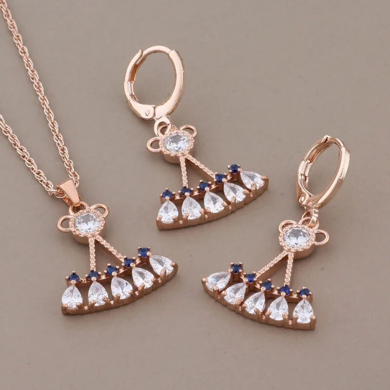 Luksuslik elegantne tsirkoonist kaelakee ja kõrvarõngad, 2023. aasta ehtekomplekt naistele sünnipäevakingituseks, ehted