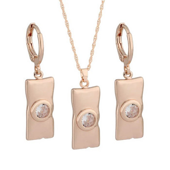 Μοντέρνα κοσμήματα για γυναίκες 2023 Ροζ χρυσά σκουλαρίκια και μενταγιόν σετ από φυσικό ζιργκόν υψηλής ποιότητας Vintage κοσμήματα