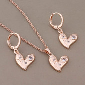 Paprastas širdies formos madingų papuošalų rinkinys moterims Natūralaus cirkonio vestuvinių vintažinių papuošalų rinkiniai