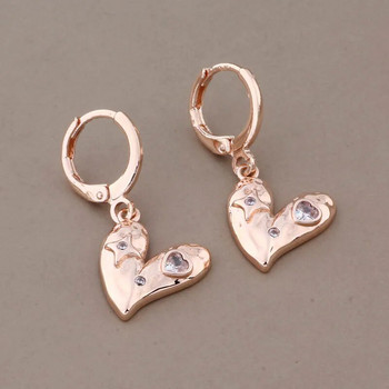 Απλό σετ κοσμημάτων σε σχήμα καρδιάς για γυναίκες με φυσικό ζιργκόν νυφικά vintage κοσμήματα