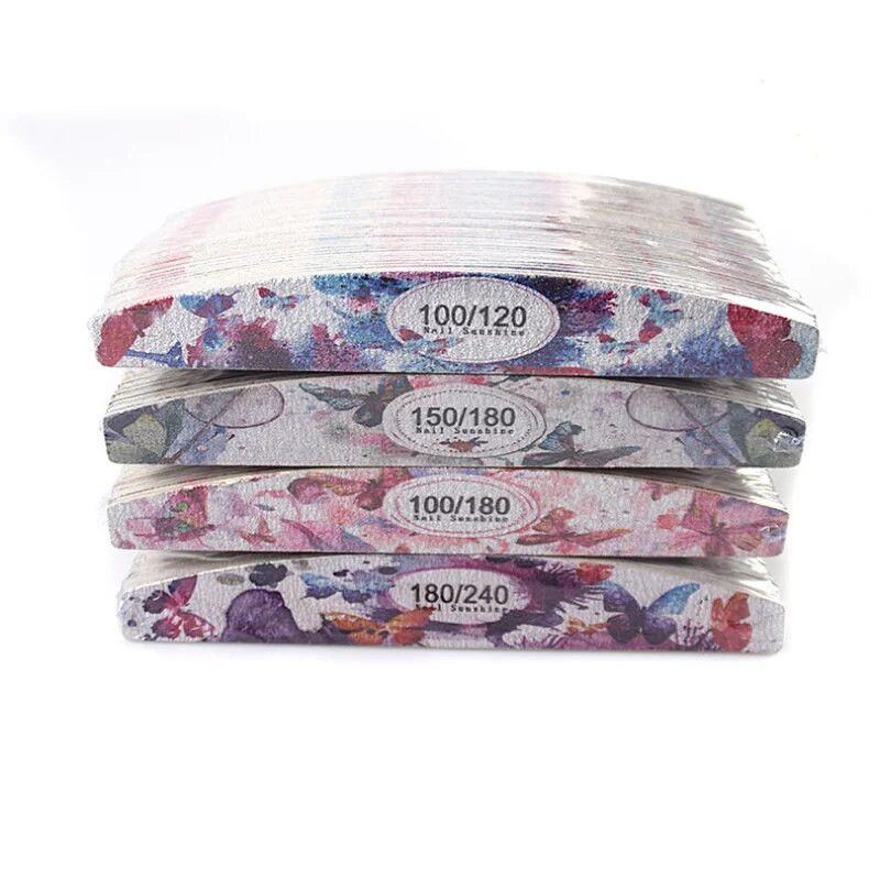 10kom/lot Turpije za nokte Drvena turpija za nokte s tiskanim brušenjem Pufer za nokte Pedikura Manikura Profesionalni alati za poliranje za brušenje noktiju