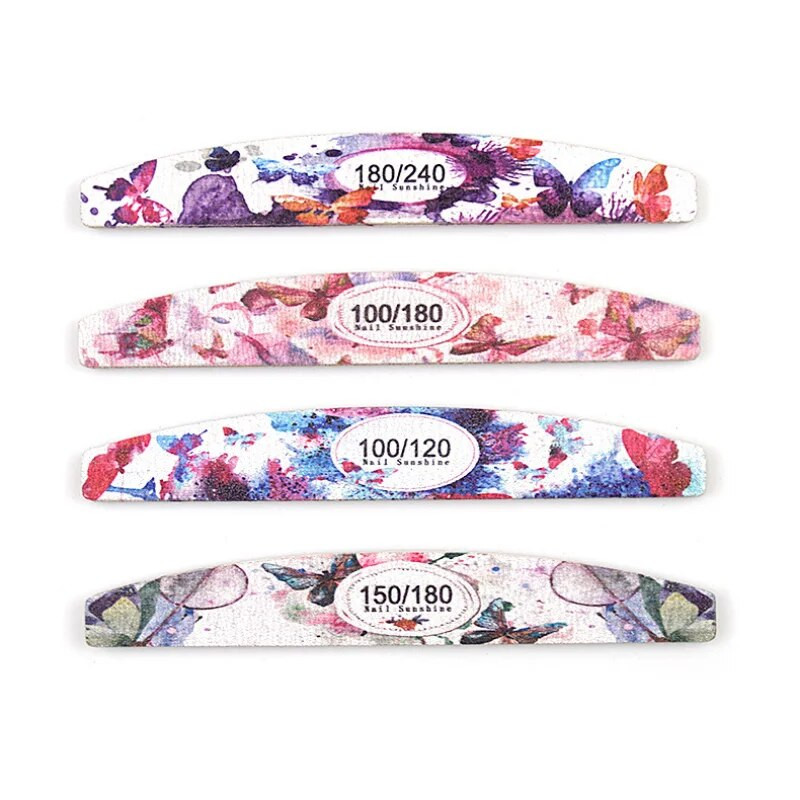 10kom/lot Turpije za nokte Drvena turpija za nokte s tiskanim brušenjem Pufer za nokte Pedikura Manikura Profesionalni alati za poliranje za brušenje noktiju
